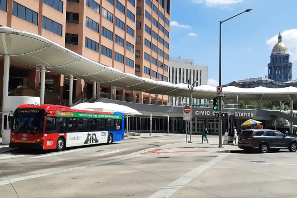 Civic Center bus terminal in Denver